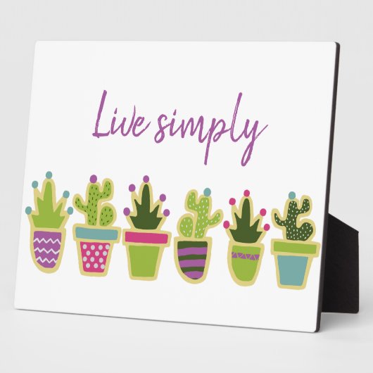 Cute cactus-ontwerp met aangepaste achtergrondkleu fotoplaat (Zijkant)