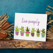 Cute cactus-ontwerp met aangepaste achtergrondkleu fotoplaat (Zijkant)