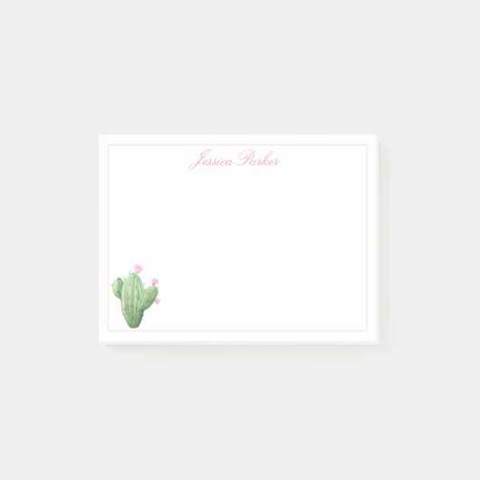 Cute Cactus op White Background Post-it Notes (Voorkant)