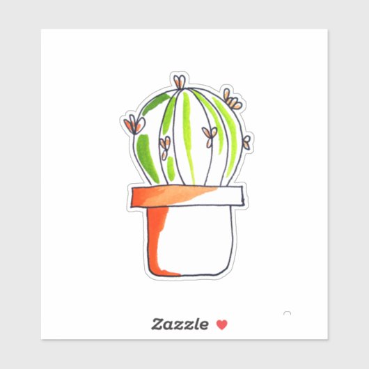 Cute cactus original art illustratie sticker (Vel)