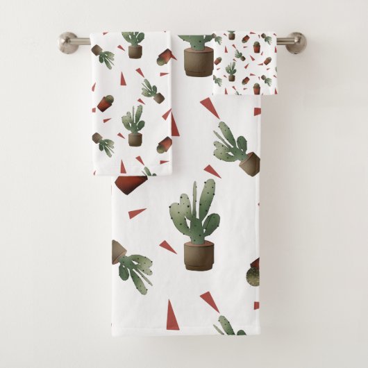 Cute cactus patroon bad handdoek (Insitu)