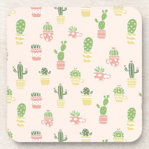 Cute Cactus Pattern Bier Onderzetter