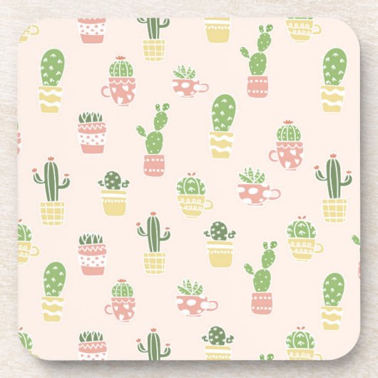 Cute Cactus Pattern Bier Onderzetter (Voorkant)