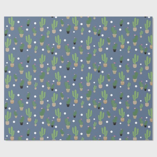 Cute Cactus Pattern Cadeaupapier (Vlak)