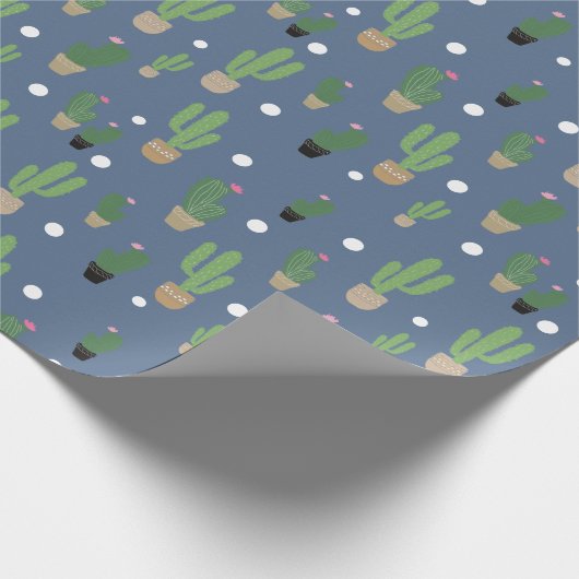 Cute Cactus Pattern Cadeaupapier (Hoek)