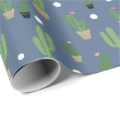 Cute Cactus Pattern Cadeaupapier (Rol Hoek)