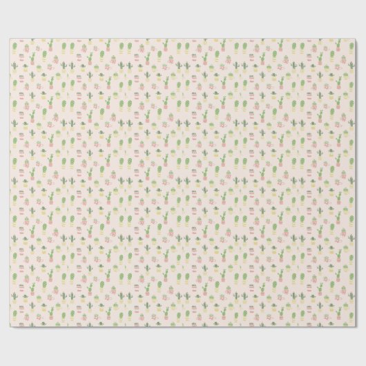 Cute Cactus Pattern Cadeaupapier (Vlak)