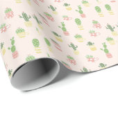 Cute Cactus Pattern Cadeaupapier (Rol Hoek)
