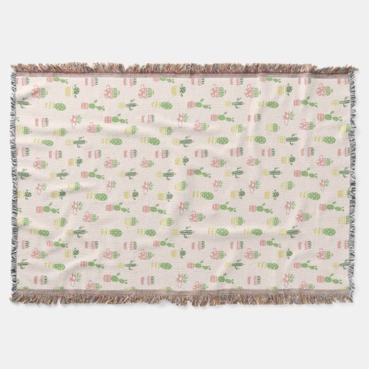 Cute Cactus Pattern Deken (Voorkant)