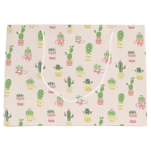 Cute Cactus Pattern Groot Cadeauzakje (Voorkant)