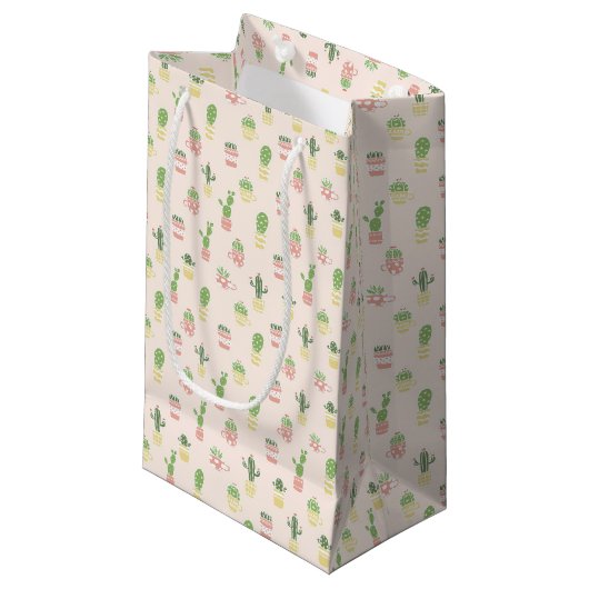 Cute Cactus Pattern Klein Cadeauzakje (Voorkant Gekanteld)