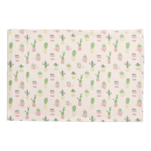 Cute Cactus Pattern Kussensloop (Achterkant-Links)