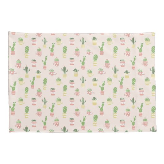 Cute Cactus Pattern Kussensloop (Achterkant-Rechts)