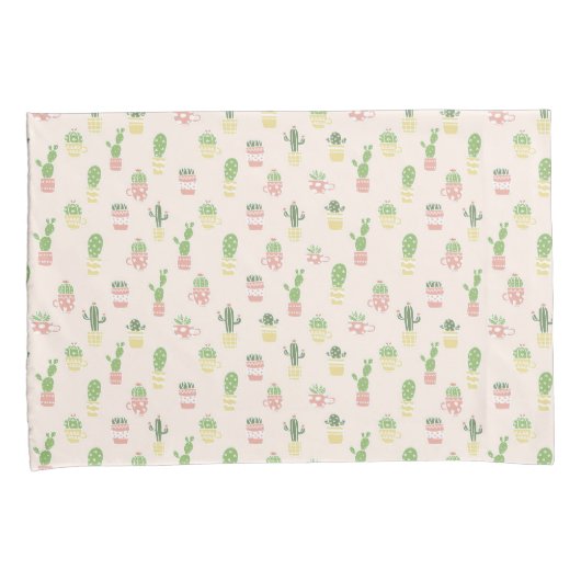 Cute Cactus Pattern Kussensloop (Voorkant-Rechts)