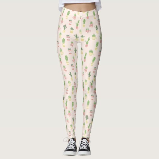 Cute Cactus Pattern Leggings (Voorkant)
