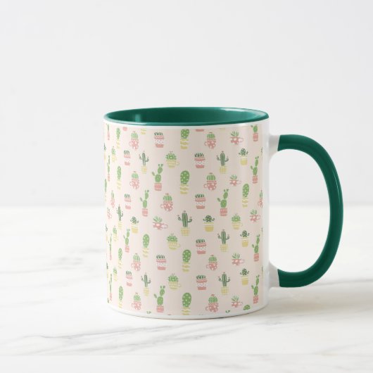 Cute Cactus Pattern Mok (Rechts)