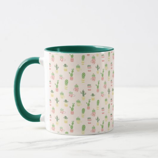 Cute Cactus Pattern Mok (Links)