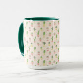 Cute Cactus Pattern Mok (Voorkant links)