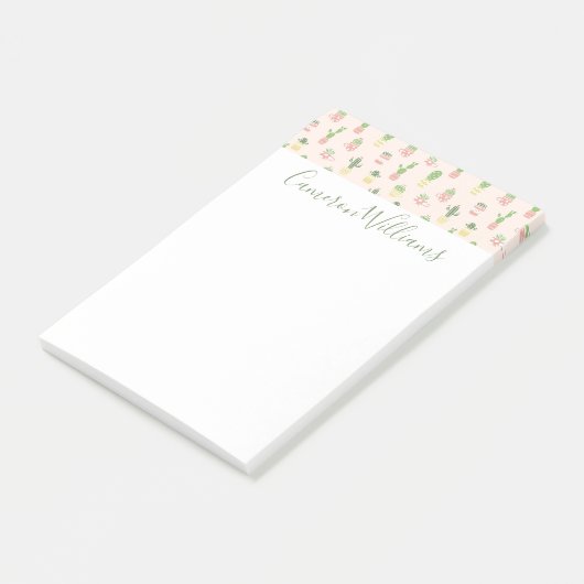 Cute Cactus Pattern Post-it® Notes (Schuin)