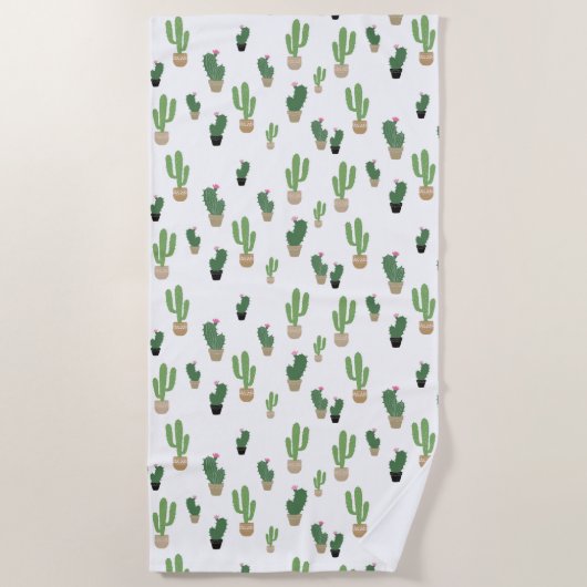 Cute Cactus Pattern Strandlaken (Voorkant)