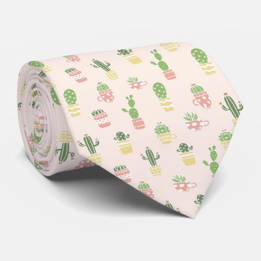 Cute Cactus Pattern Stropdas (Opgerold)