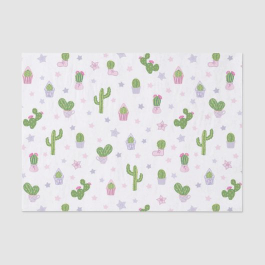 Cute Cactus Pattern Tissuepapier (Voorkant)