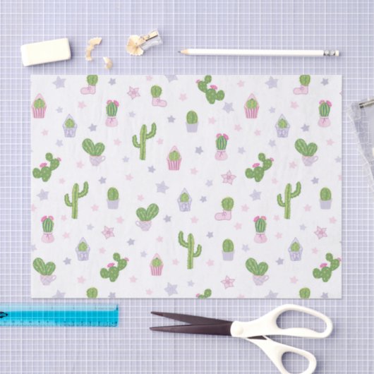 Cute Cactus Pattern Tissuepapier (Craft)