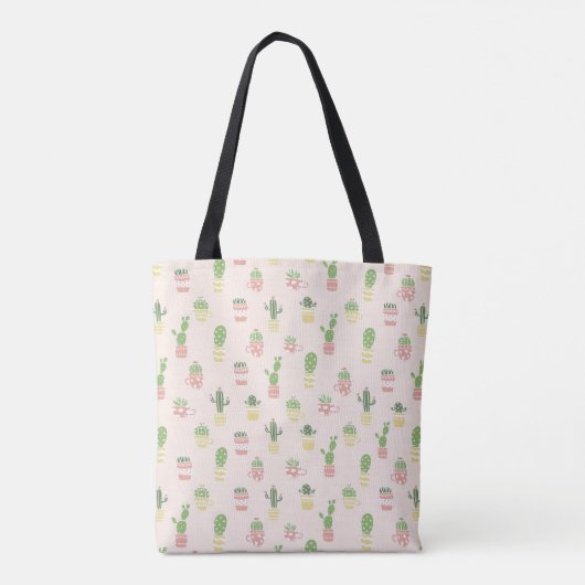 Cute Cactus Pattern Tote Bag (Achterkant)