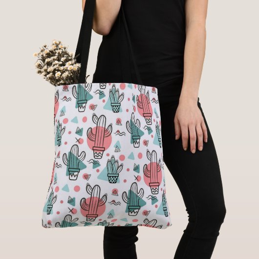 Cute Cactus Pattern Tote Bag (Dichtbij)