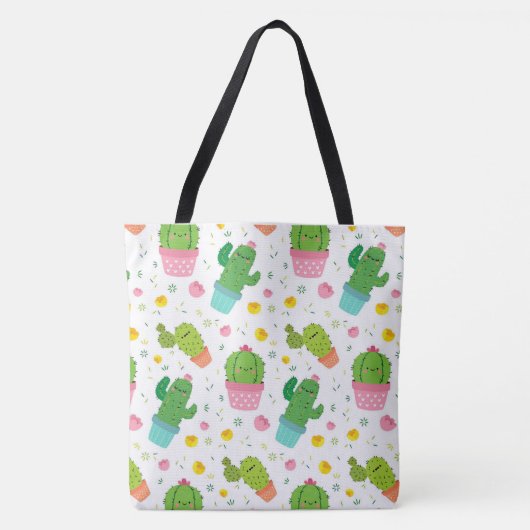Cute Cactus Pattern Tote Bag (Voorkant)