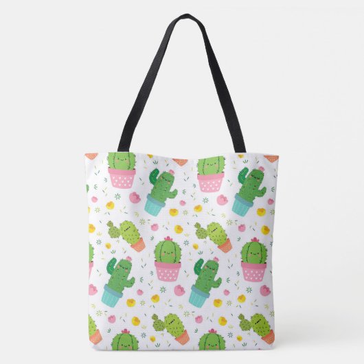Cute Cactus Pattern Tote Bag (Achterkant)