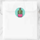 Cute Cactus Pink Pot Flower Stickers (Tas)