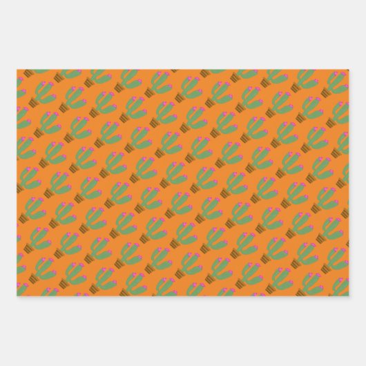 Cute cactus plant aangepaste inpakbladen inpakpapier vel (Voorkant 3)