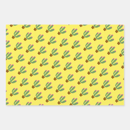 Cute cactus plant aangepaste inpakbladen inpakpapier vel (Voorkant 2)