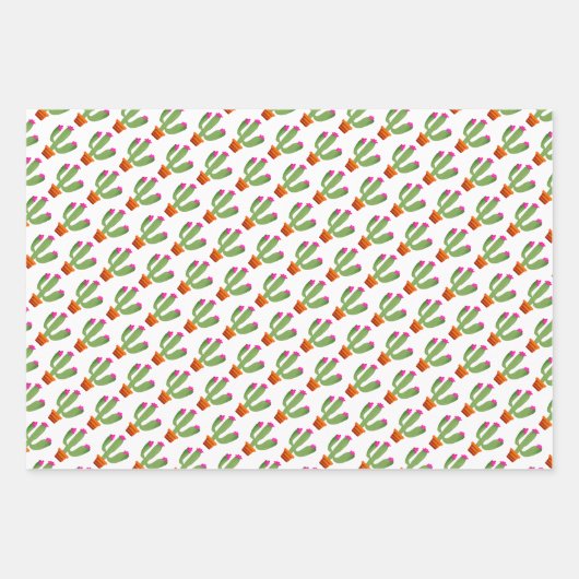 Cute cactus plant aangepaste inpakbladen inpakpapier vel (Voorkant)