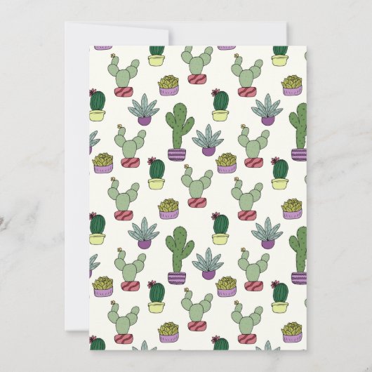 Cute Cactus Potential Planten Hartelijk dank Bedankkaart (Achterkant)