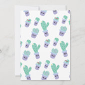 Cute Cactus Potplant Verjaardagsfeestje (Achterkant)