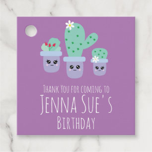 Cute Cactus Potted Plant Birthday Dank je Napk Bedankjes Labels