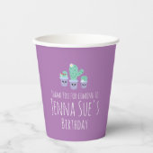 Cute Cactus Potted Plant Birthday Dank u Papieren Bekers (Voorkant)