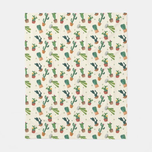 Cute Cactus Print Blanket Fleece Deken (Voorkant)