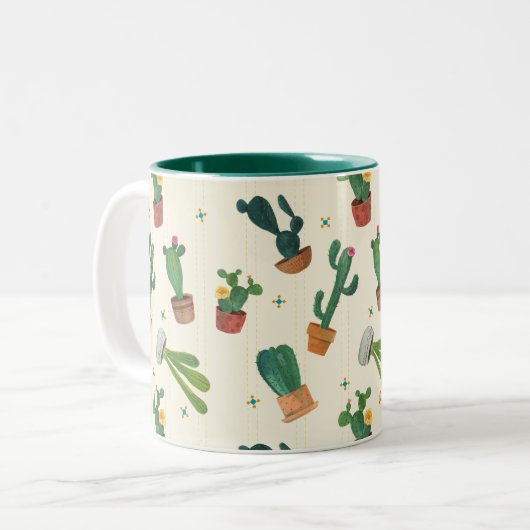 Cute Cactus Print Mok (Voorkant links)
