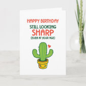 Cute Cactus Pun Kijkend Sharp Funny Birthday Kaart (Voorkant)