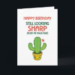 Cute Cactus Pun Kijkend Sharp Funny Birthday Kaart<br><div class="desc">Grappig en schattig verjaardagskaart voor degenen die van puns en humor houden. Ideaal om je vrienden en familie geluk te wensen met hun verjaardag. Bezoek onze winkel voor meer collectie met verjaardagskaarten. Je zult iets coole,  humoristische en soms sarcastische verjaardagskaarten vinden voor je speciale iemand.</div>