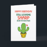 Cute Cactus Pun Kijkend Sharp Funny Birthday Kaart<br><div class="desc">Grappig en schattig verjaardagskaart voor degenen die van puns en humor houden. Ideaal om je vrienden en familie geluk te wensen met hun verjaardag. Bezoek onze winkel voor meer collectie met verjaardagskaarten. Je zult iets coole,  humoristische en soms sarcastische verjaardagskaarten vinden voor je speciale iemand.</div>