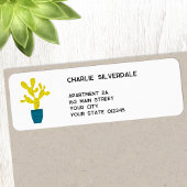 Cute Cactus Return Address Etiket