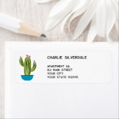Cute Cactus Return Address Etiket (Insitu)