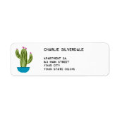 Cute Cactus Return Address Etiket (Voorkant)
