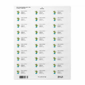 Cute Cactus Return Address Etiket (Full Sheet)