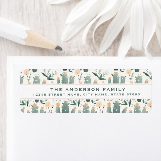Cute Cactus Return Address Labels (Insitu)