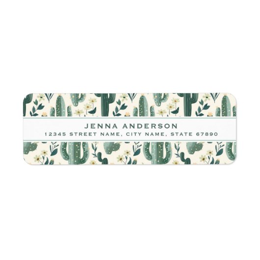 Cute Cactus Return Address Labels (Voorkant)